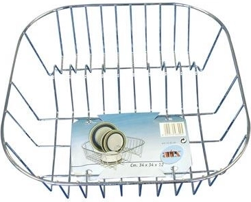 Stainless steel dish drainer 34 × 34 × 12 cm