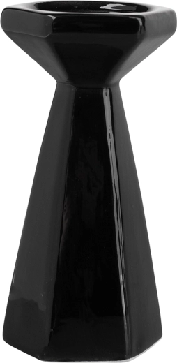 Black cone candle holder 17.5 cm