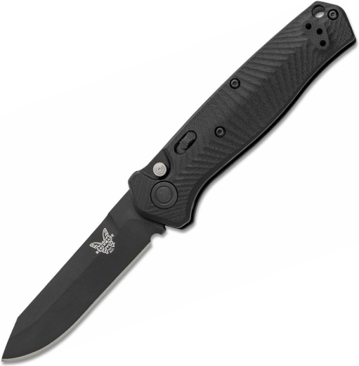 Benchmade Mediator automatinis taktinis sulankstomas peilis, visiškai juodas, 8,4 cm, G10