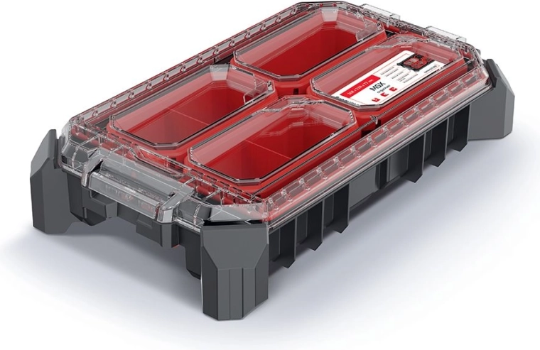 Modulinis organizatorius MSX 36,8 × 22,8 × 7,7 cm su skaidriu dangčiu