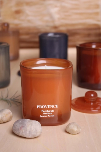 Scented glass candle Provence patchouli and amber 25 hours