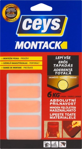 Montavimo lipnios juostelės MONTACK EXPRESS 48 × 18 mm, 10 vnt.
