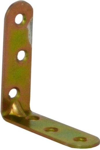 Mounting angle bracket with bead 60 × 18 × 2 mm, yellow zinc-plated (15 pcs)
