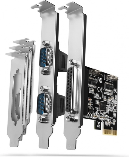 PCIe controller with parallel LPT port and 2× serial RS232 AXAGON
