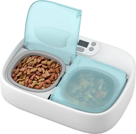 Smart dual-compartment feeder with cooling insert PETONEER