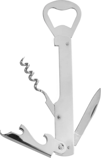 Stainless steel combo wine opener