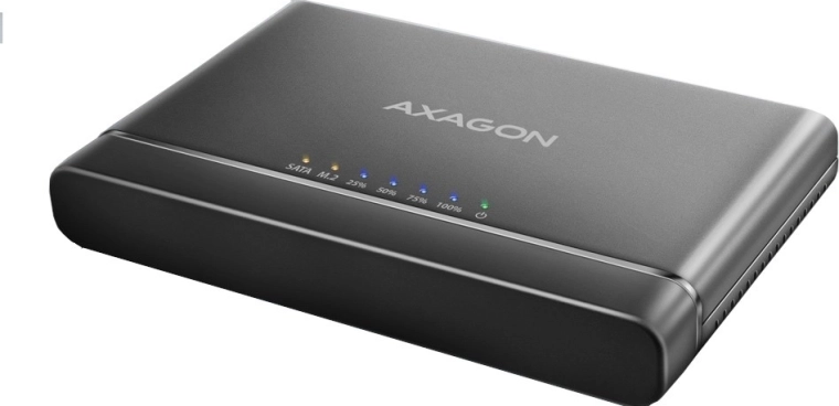 USB‑C 10Gbps adapteris NVMe M.2 ir 2.5/3.5" SSD/HDD su klonavimu CLONE MASTER 2