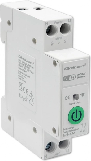 Wi‑Fi relė 63A DIN bėgeliui su energijos sąnaudų matavimu | TUYA | SMART LIFE