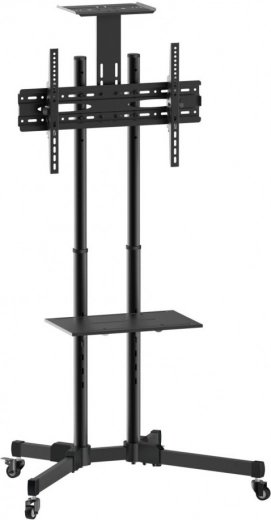 Mobile TV stand for 37–70 inch TVs, 50 kg, two shelves