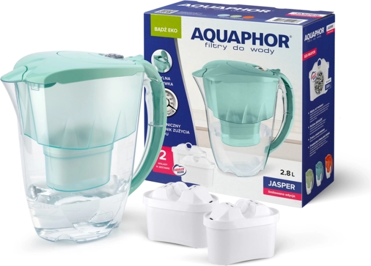 Jasper water filter pitcher 2.8 L, mint, with 2× B100-25 filters