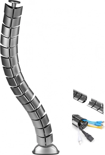 Desk Cable Organizer MACLEAN MC-768 S, Silver