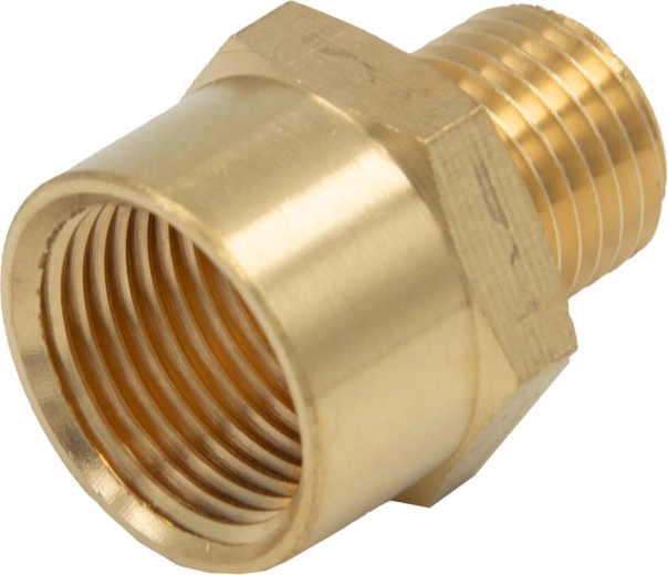 Redukcija: išorinis 1/4" × vidinis 3/8" sriegis oro technikai