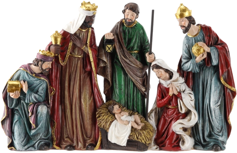 Nativity figurine – Birth of Jesus and the Three Kings (30.7 × 4.6 × 20.1 cm)