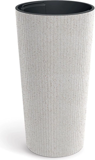 Lamia Slim Eco Wood Planter 30 cm – White