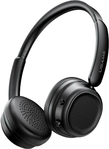 Belaidės ant ausų dedamos USAMS SR01 ausinės su ANC ir Bluetooth 5.3 – juodos
