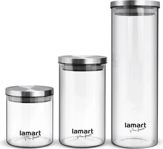 Lamart 3 apvalių stiklainių rinkinys Peut