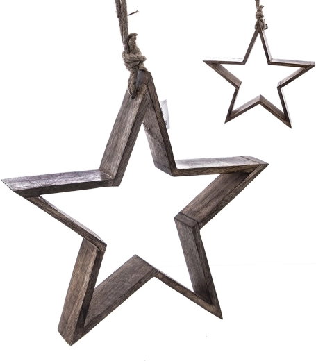 Hanging star decoration, mango, 34 cm