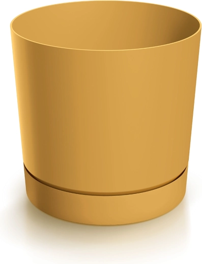 TUBO P planter with saucer mustard 14.8 cm