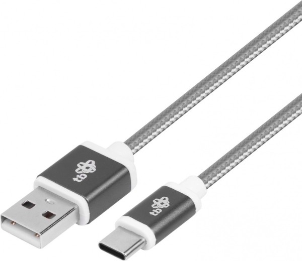 Pintas USB–USB‑C kabelis 1,5 m, pilkas