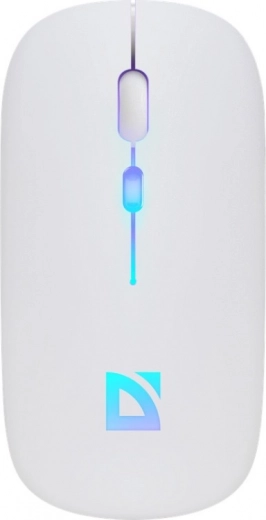 Wireless silent mouse DEFENDER Touch, Bluetooth + 2.4 GHz, RGB, white