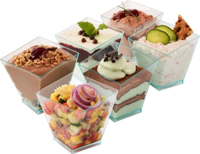 Plastikinės taurelės desertams ir užkandžiams 120 ml, 6 vnt.