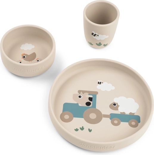 Done by Deer dining set Stick&Stay Tiny farm, sand