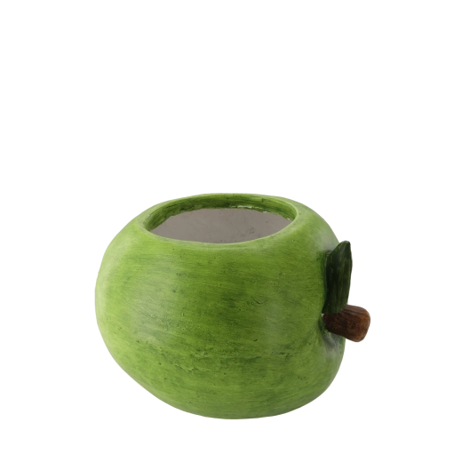 Garden flower pot shaped like a green apple 28 × 25 × 20 cm