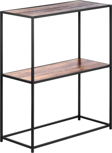 Dvi erdvios lentynos su medžio dekoru