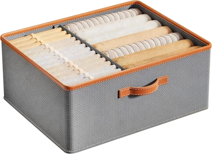 Foldable drawer organizer XXL 40 × 50 × 20 cm grey - 1 piece