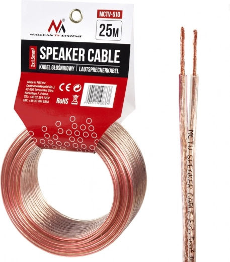 Speaker Cable 25m Maclean 2x1.5mm2
