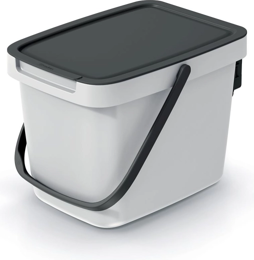 Systema Q Collect 6 L Trash Bin, Ash with Black Lid