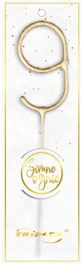 Sparkler number 9, 16.5 cm, gold