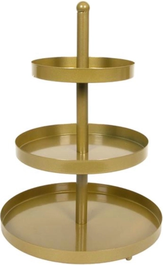 Auksinis 3 aukštų metalinis etažeris sausainiams