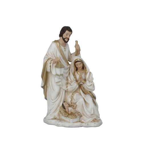 Holy Family figurine with gilded details 13.5 cm - 1 piece