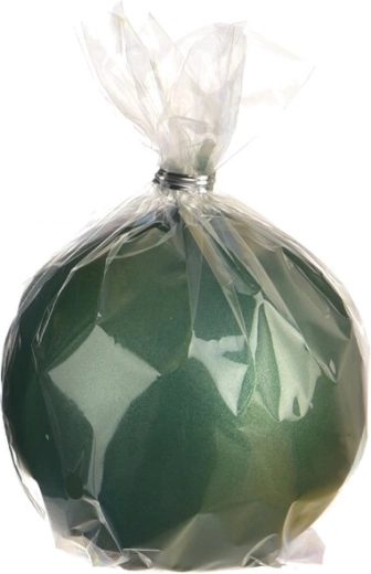 Decorative green sphere candle with metallic sheen 8 cm