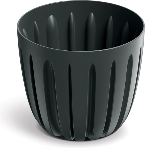 Plastic Flower Pot Wario 16.8 cm, Charcoal