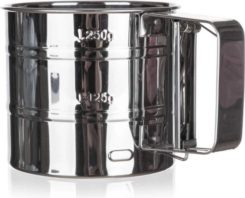 AKCENT Mechanical Flour Sifter, Stainless Steel, 10.5 × 9 cm