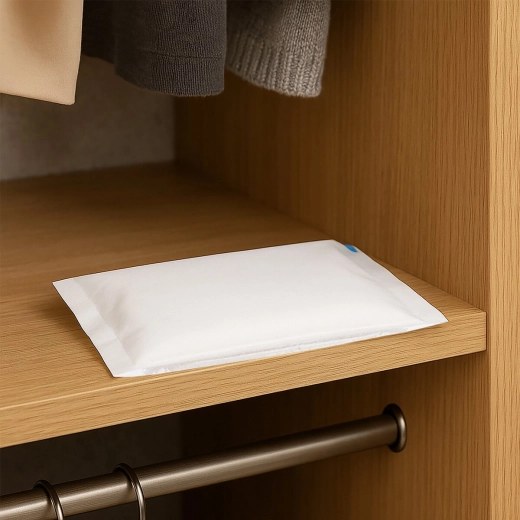 Easy placement in wardrobes and on shelves