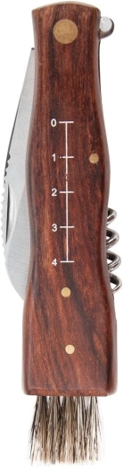 Integrated brush and 1–4 cm scale