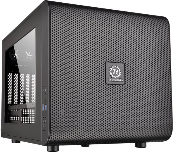 Thermaltake Core V21 Micro Case with Window, USB 3.0, 200 mm Fan, Black