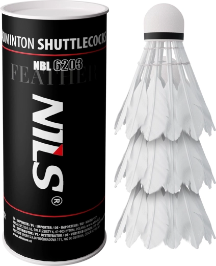 Badmintono plunksnelės iš plunksnų Nils NBL6203, 3 vnt.