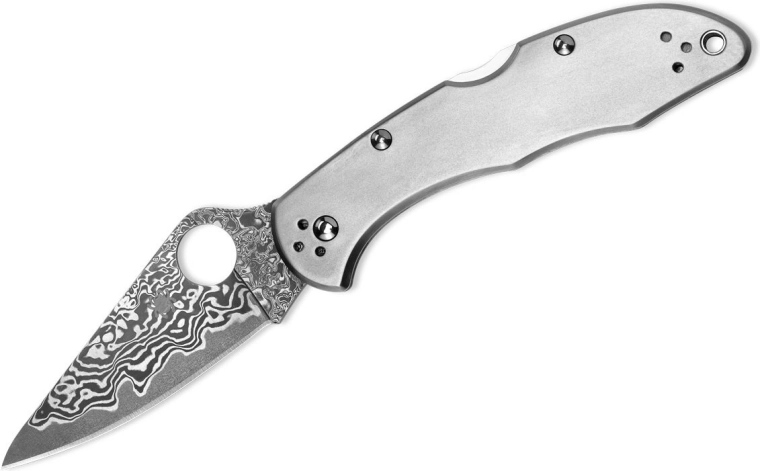 Kišeninis peilis Spyderco Delica 4 Titanium Damascus 7,4 cm
