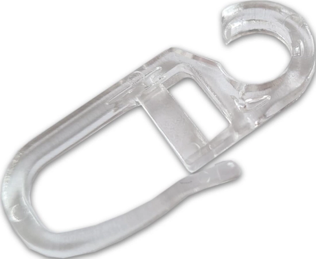 Permatomų užuolaidų kabliukai, plastikas, pakuotė 10 vnt.
