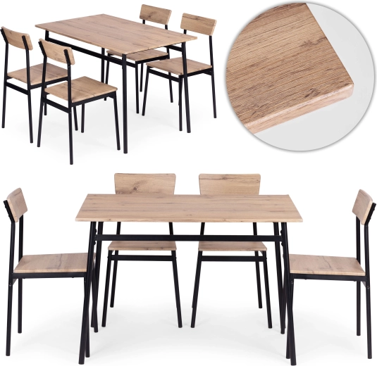 Dining set table and 4 chairs ModernHome Malmo