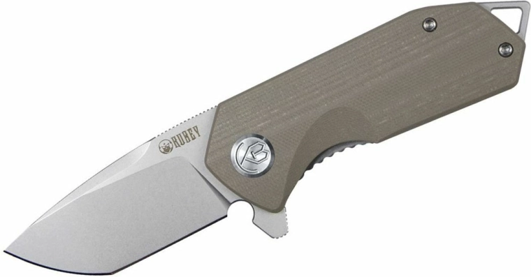 Kubey Campe Nest kišeninis peilis 7 cm, rudas khaki, G10