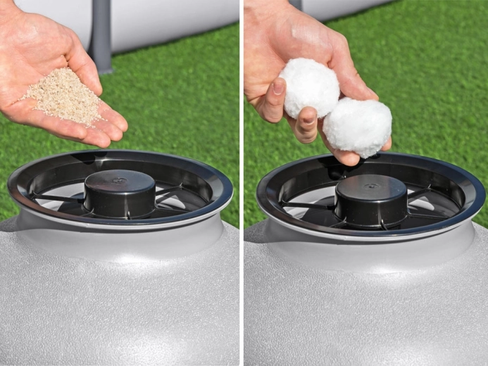 Suderinamas su smėliu ir filtravimo kamuoliukais