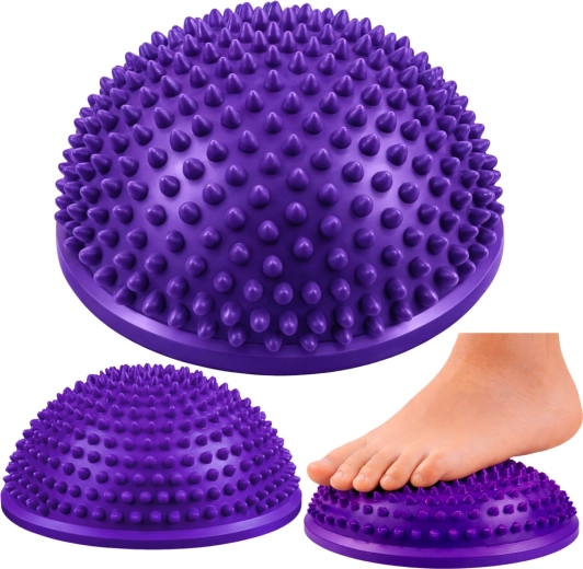 Pusiau kupolas pusiausvyros pratimams ir pėdų masažui, violetinis 16 cm