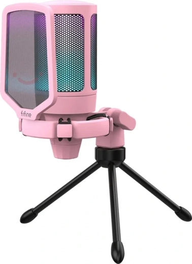 Gaming USB condenser microphone Fifine A6V pink