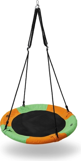 Round garden swing NILS Camp, orange/green, 90 cm