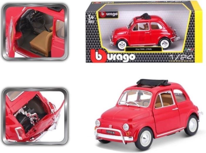 Bburago Fiat 500L 1:24 red die-cast model